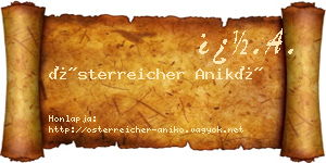 Österreicher Anikó névjegykártya
